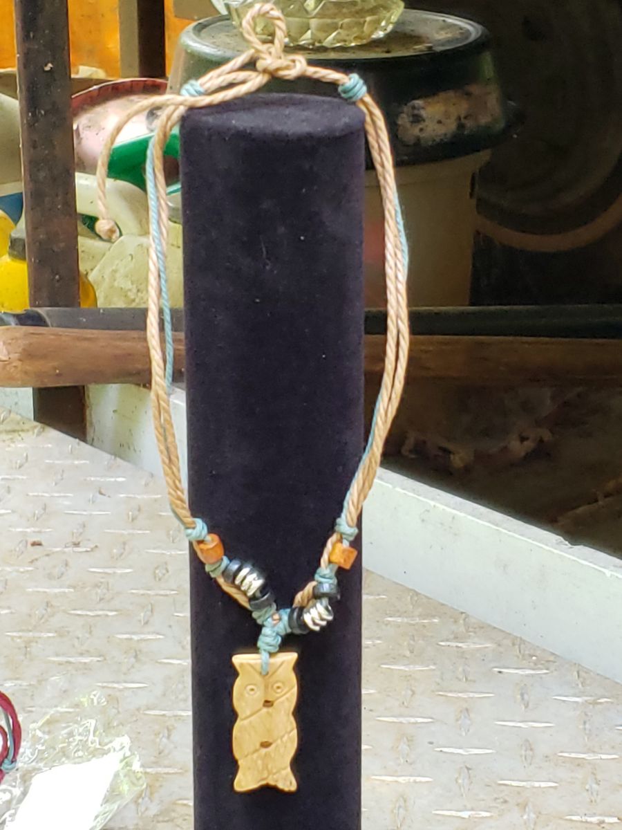 Carved Owl Resin Necklace - Image 4