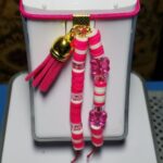 Hottest Pink boho scented hair tassel for ponytail styling
