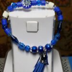Celestial Blue Scented leather Tassel Bracelet – Essential Oil for Symbol Enthusiast Jewelry