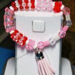 Pink And Red Scented leather Tassel Bracelet – Essential Oil for island Jewelry
