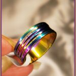 Rainbow titanium ring with iridescent finish Rainbow titanium ring with iridescent finish