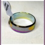 Rainbow titanium ring with iridescent finish Turn heads with the dazzling beauty of this Rainbow Titanium Ring. Designed with a brilliant iridescent finish