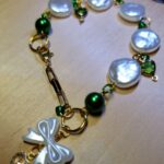 Gold Box Chain & White Baroque Bracelet | Unique Gift | Pet Friendly Family