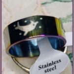 Message Ring Collection Rainbow stainless steel dolphin ring with iridescent finish for men and women