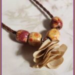 Satin Beige Faux Leather Necklace