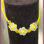 Yellow Flower daisy stretch bracelet with yellow and white flower beads wearable as bracelet or anklet Purple/Lavender Flower daisy stretch bracelet with yellow and white flower beads wearable as bracelet or anklet
